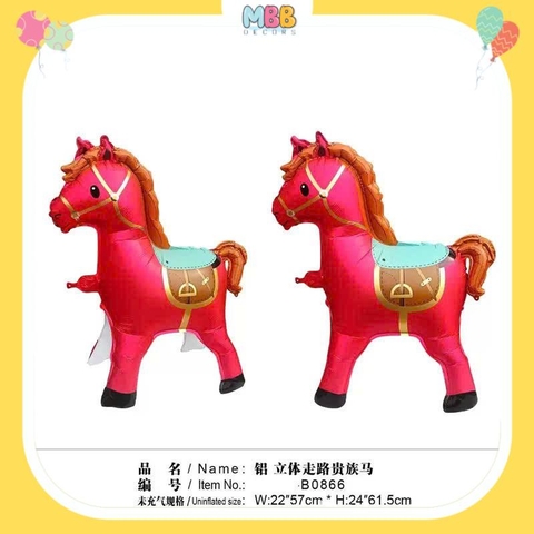 Bóng ngựa Pony trang trí tiệc, sinh nhật, Bóng nhôm hình con ngựa xinh cho bé trai và bé gái