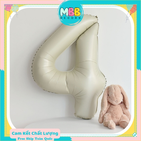 [TPHCM-TẶNG ỐNG THỔI] Bóng Số Sinh Nhật Màu Trắng Kem Tông Hàn Quốc Cao 70cm Chụp Ảnh Sinh Nhật Sang Đẹp