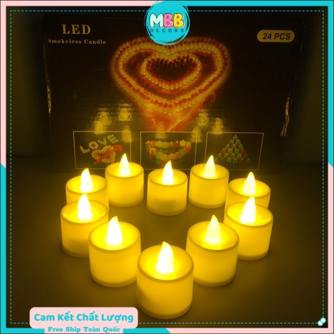 Nến điện tử LED mini có nhấp nháy màu vàng dùng pin cúc AG3 trang trí sinh nhật