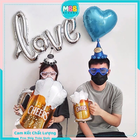 Bóng bay hình chai rượu, ly, cốc bia size đại trang trí sinh nhật, tiệc công ty, tiệc cưới, party - MBBDECOR