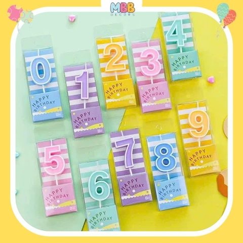 Nến số sinh nhật màu Pastel