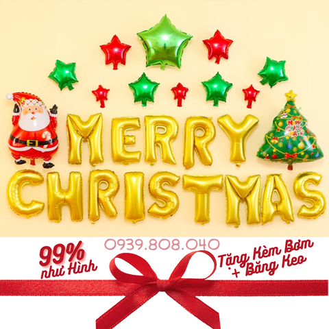 Trang Trí Giáng Sinh Noel - Set Bóng Trang Trí Giáng Sinh Noel Merry Chirstmast Nhiều Kiểu Dáng