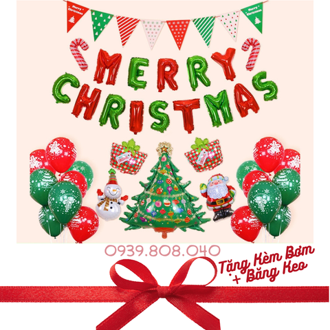 Trang Trí Giáng Sinh Noel - Set Bóng Trang Trí Giáng Sinh Noel Merry Chirstmast Nhiều Kiểu Dáng