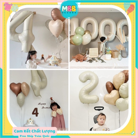 [TPHCM-TẶNG ỐNG THỔI] Bóng Số Sinh Nhật Màu Trắng Kem Tông Hàn Quốc Cao 70cm Chụp Ảnh Sinh Nhật Sang Đẹp
