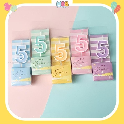 Nến số sinh nhật màu Pastel