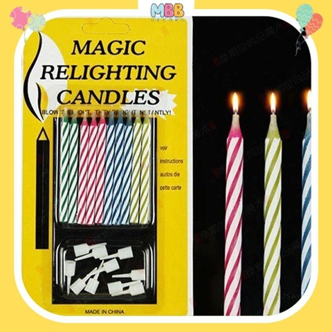 Nến Thổi Không Tắt, Nến Sinh Nhật Ma Thuật ( bộ 10 cây ) - Thổi sau 30 giây/Nến Sinh Nhật Magic