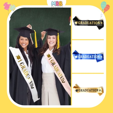 Tổng Hợp Phụ Kiện Lễ Tốt Nghiệp Sash Băng Rôn Vải Đeo Chéo, Dây Chữ Congratulations, Hộp Quà Tốt Nghiệp, Sticker Dán Bóng Nhân Dịp Lễ Tốt Nghiệp/ I Graduated/ / Graduation