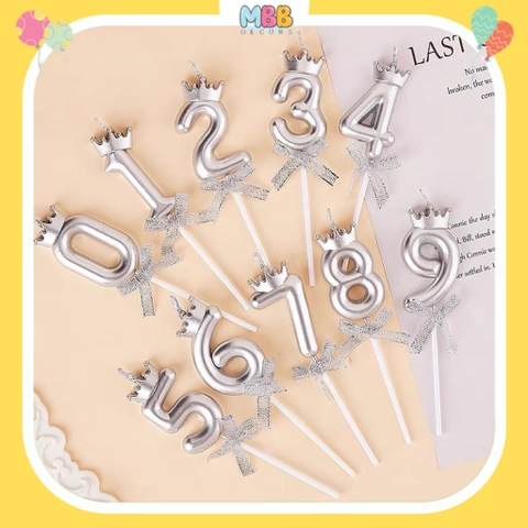 Nến Số Nhũ Vương Miện Cao Cấp