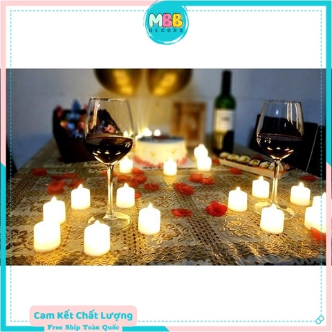 Nến điện tử LED mini có nhấp nháy màu vàng dùng pin cúc AG3 trang trí sinh nhật