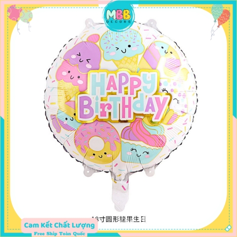 Bong Bóng Hình Bánh Kẹo Ngọt Màu Pastel Dễ Thương