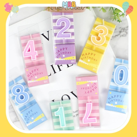 Nến số sinh nhật màu Pastel