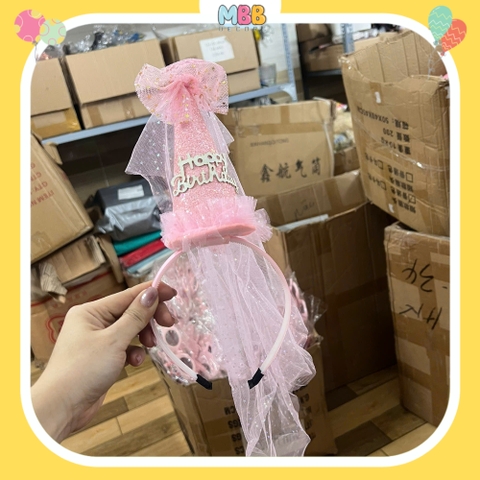 Bờm Mũ Chóp Sinh Nhật Bờm Tóc Sinh Nhật Vương Miện Siêu Dễ Thương Phong Cách Hàn Quốc