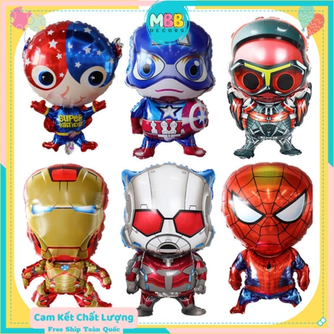Bong Bóng Siêu Nhân Người Nhện, Spider Man, Iron Man Trang Trí Sinh Nhật Cho Bé