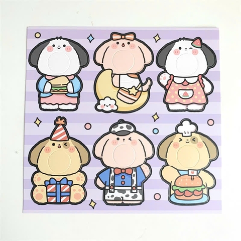 Set 12 Miếng Giấy Kẹp Kẹo Mút - Chó Con
