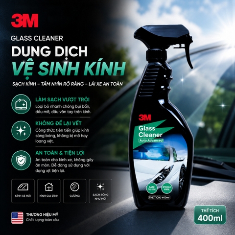 Dung dịch vệ sinh kính 3M Glass Cleaner thể tích 400ml