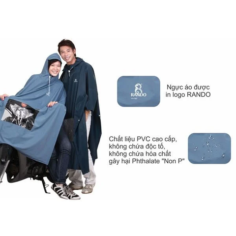 Áo Mưa Cánh Dơi Rando Cổ Rùa Cao Cấp Có Kiếng Dày 0.23mm