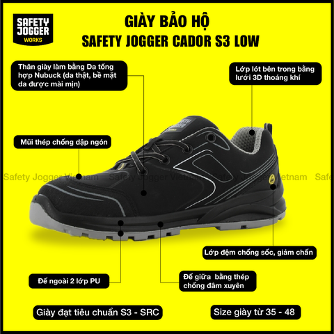 Giày bảo hộ Jogger Cador S3 Low