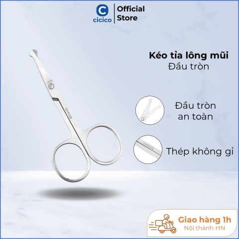 Kéo tỉa lông mũi đầu tròn an toàn, kéo tỉa lông mày bằng thép không gỉ cao cấp K082, thiết kế nhỏ gọn, nhẹ, an toàn
