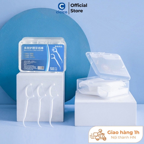 Tăm chỉ nha khoa T360 bảo vệ răng miệng chống sâu răng, tăm nha khoa hộp 50 chiếc.