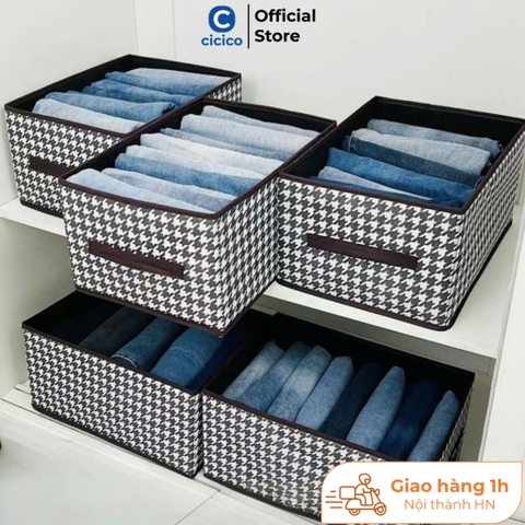 Hộp Đựng Quần Áo HD02, Hộp Vải Đựng Đồ Đa Năng Gấp Gọn, Giúp Sắp Xếp Quần Áo, Chăn Màn Gọn Gàng