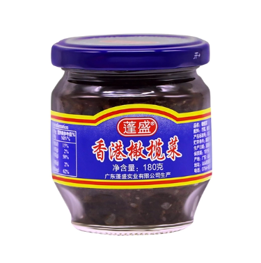 Cải Ô Liu Hồng Kông, Trọng lượng: 180g/lọ, Quy cách: 48 lọ/ thùng