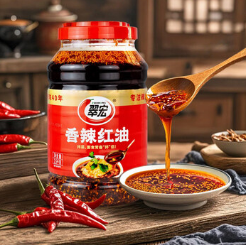 Dầu Đỏ Hương Cay, Trọng lượng: 2.5kg/ lọ, Quy cách:4 lọ/thùng