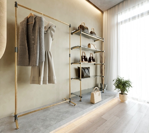 Module Stand Stainless Steel Clothing Rack - Sào decor inox304 sang trọng