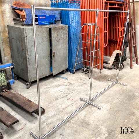 Double Stand Stainless Steel Clothing Rack  - Sào đôi nhỏ gọn decor inox304 lắp ráp thẩm mỹ