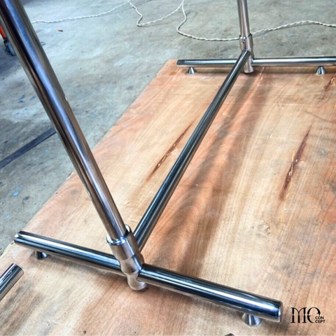 Double Stand Stainless Steel Clothing Rack  - Sào đôi nhỏ gọn decor inox304 lắp ráp thẩm mỹ