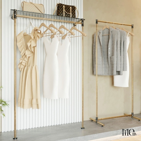 Moling Stand Stainless Steel Clothing Rack Menimum - Sào đơn nhỏ gọn decor inox304 lắp ráp thẩm mỹ