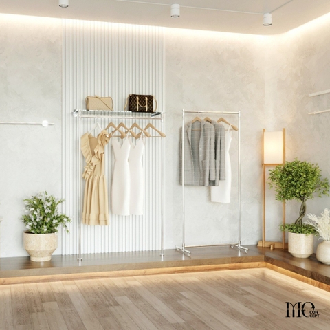 Moling Stand Stainless Steel Clothing Rack Menimum - Sào đơn nhỏ gọn decor inox304 lắp ráp thẩm mỹ