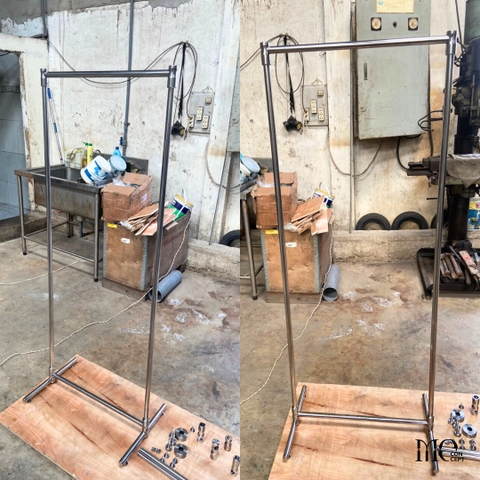 Moling Stand Stainless Steel Clothing Rack Menimum - Sào đơn nhỏ gọn decor inox304 lắp ráp thẩm mỹ