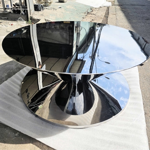 Polished Round Coffee Table D900 - Bàn cà phê D900 Inox bóng