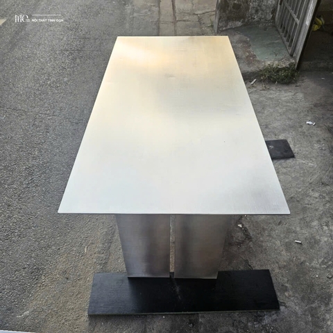 Heavy-Frame Inox Dining Table 1500 - Bàn ăn lớn Inox khung dày