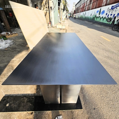 Heavy-Frame Inox Dining Table 1500 - Bàn ăn lớn Inox khung dày