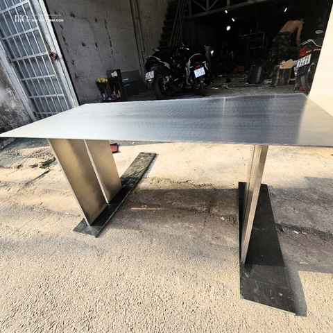 Heavy-Frame Inox Dining Table 1500 - Bàn ăn lớn Inox khung dày