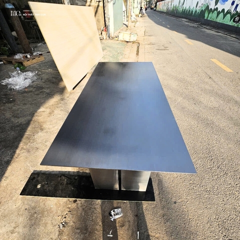 Heavy-Frame Inox Dining Table 1500 - Bàn ăn lớn Inox khung dày