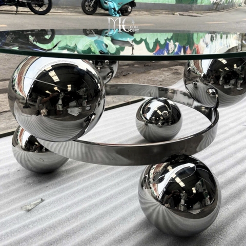 Elegan Sphere Glass Coffee Table - Bàn cà phê Elegan Sphere kính