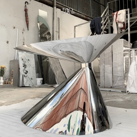 NOVA Polished Steel Table Frame - Khung chân bàn NOVA bóng