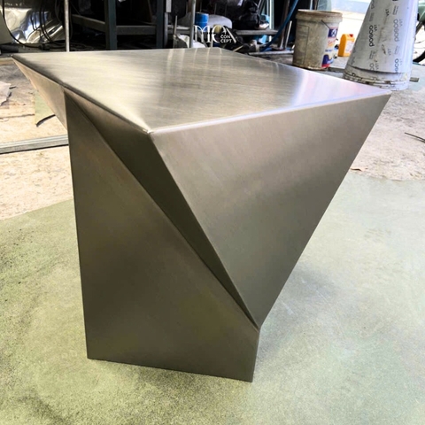 Stainless Steel Cube Table – Crystal | Hairline Finish - Bàn Inox Crystal – Hoàn thiện Hairline