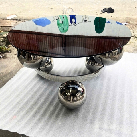 Elegan Sphere Glass Coffee Table - Bàn cà phê Elegan Sphere kính