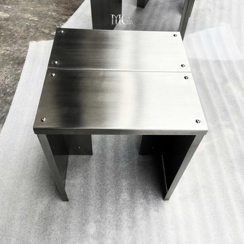 Stainless Steel Stool – CNC Brushed Finish - Stool Inox CNC xước