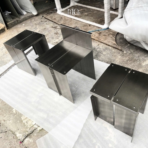 Stainless Steel Stool – CNC Brushed Finish - Stool Inox CNC xước