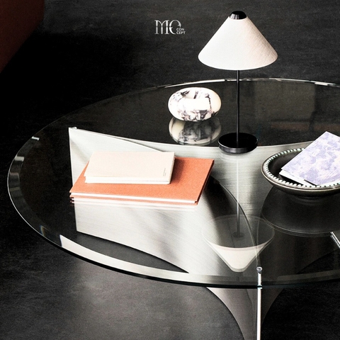 Trio Curve Glass Dining Table - Bàn ăn kính Trio Curve