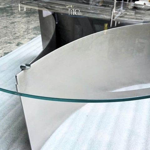 Trio Curve Glass Dining Table - Bàn ăn kính Trio Curve