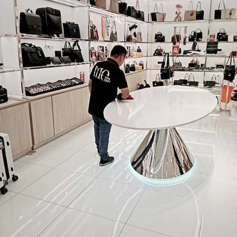 NOVA Polished Steel Table Frame - Khung chân bàn NOVA bóng