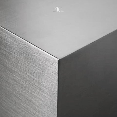 Stainless Steel Cube Table – Hairline Finish - Bàn lập phương Inox xước Hairline
