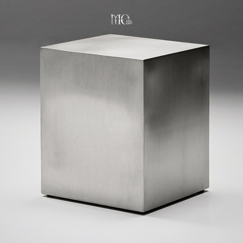 Stainless Steel Cube Table – Hairline Finish - Bàn lập phương Inox xước Hairline