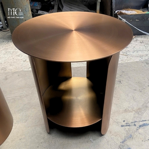 PVD Brushed Side Table 400 - Bàn phụ Inox mạ PVD