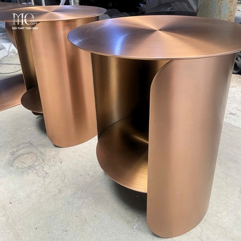 PVD Brushed Side Table 400 - Bàn phụ Inox mạ PVD